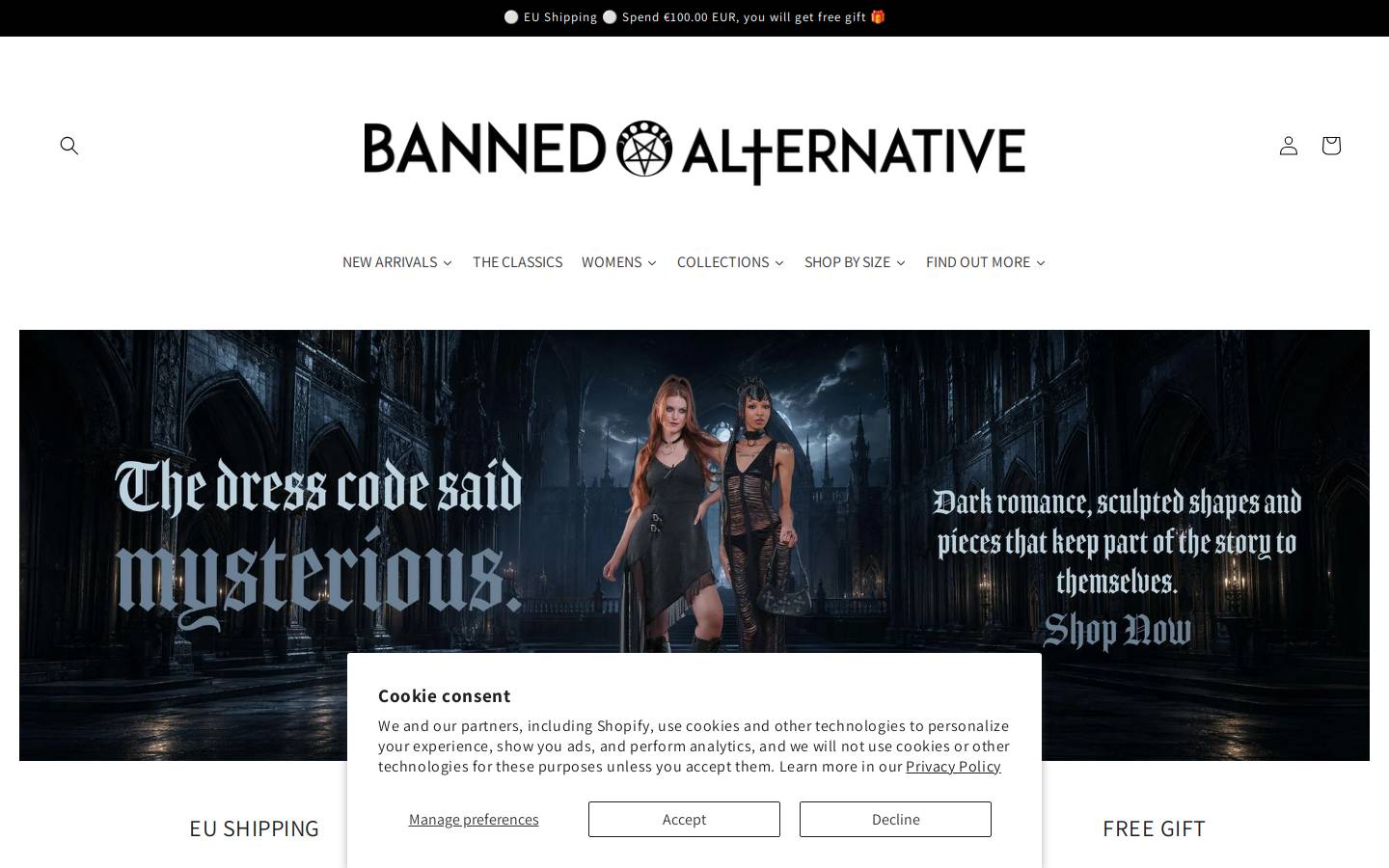 BannedAlternative homepage screenshot