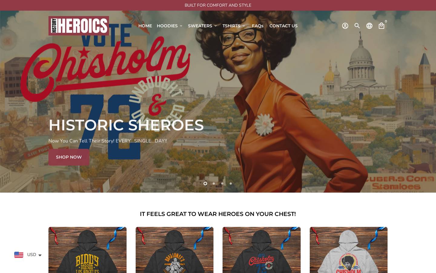 bannedhistorytees.com homepage screenshot
