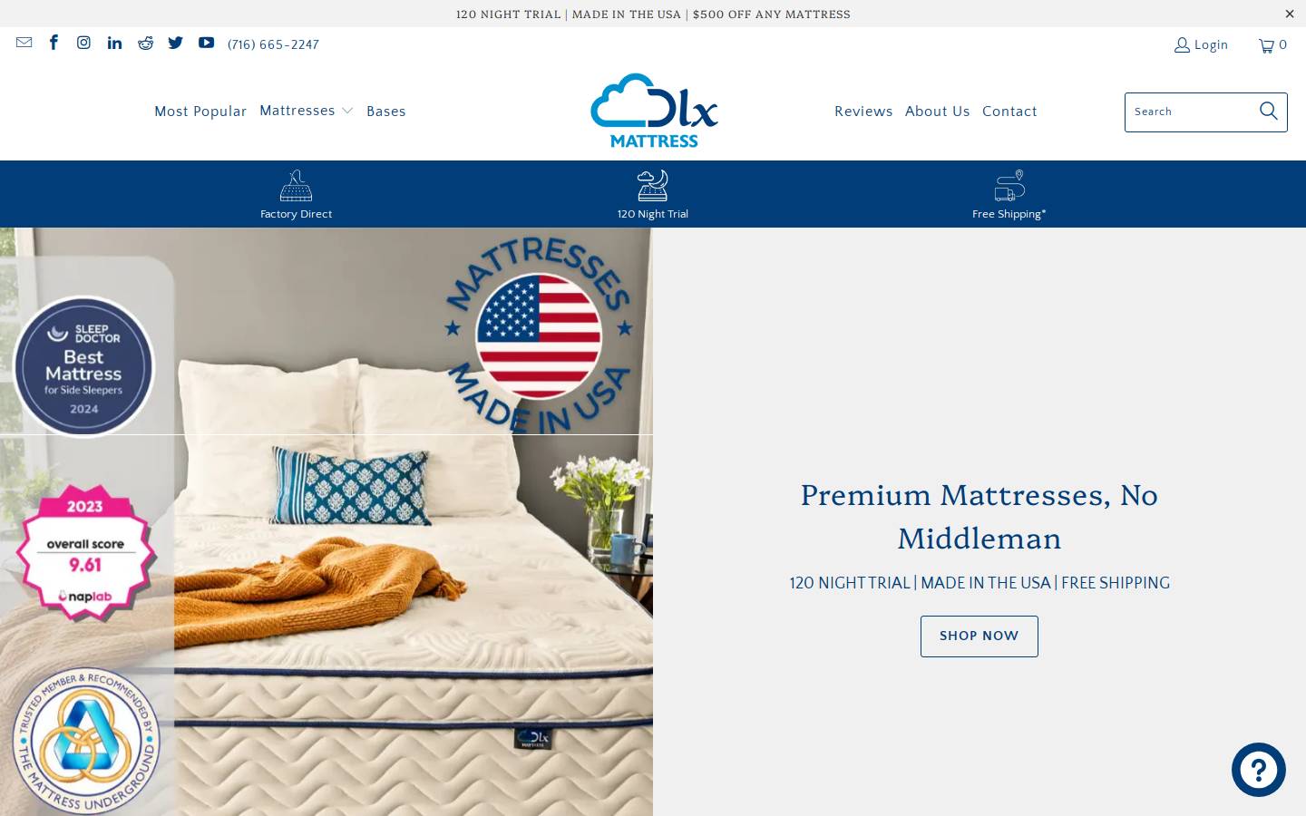 bannermattress.net homepage screenshot