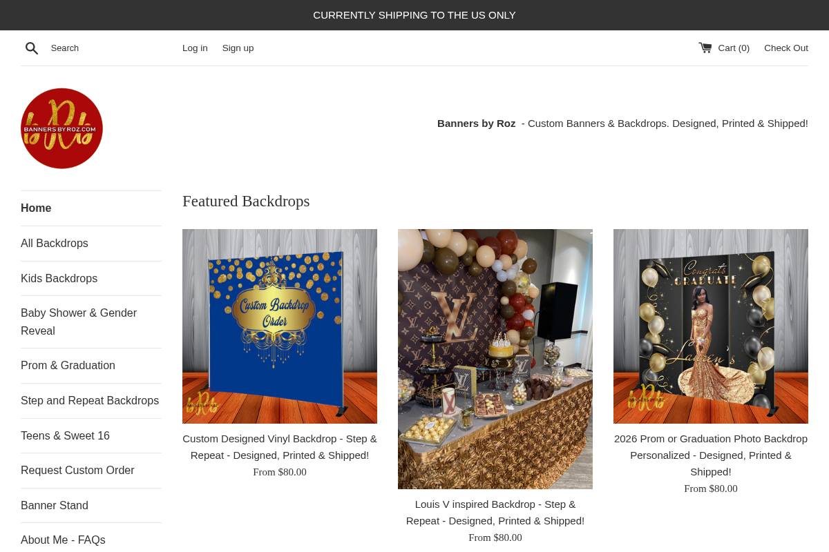 bannersbyroz.com homepage screenshot