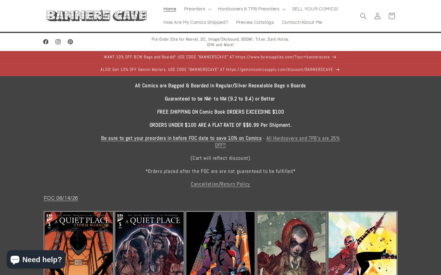 bannerscave.com homepage screenshot