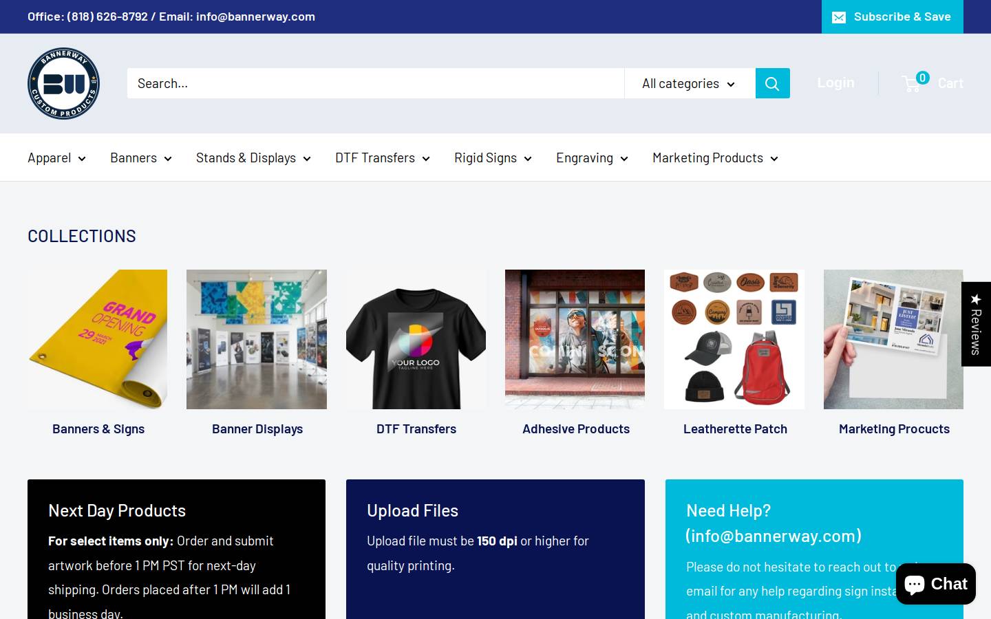 bannerway.com homepage screenshot