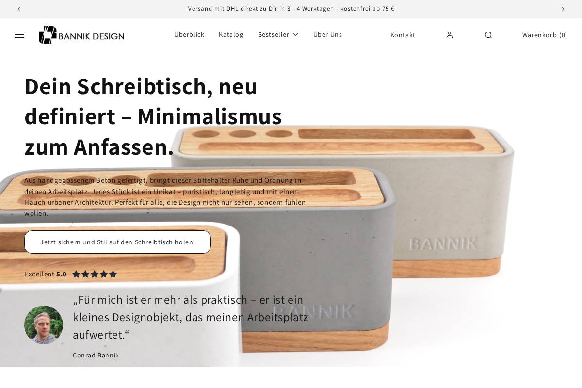 bannik-design.de homepage screenshot