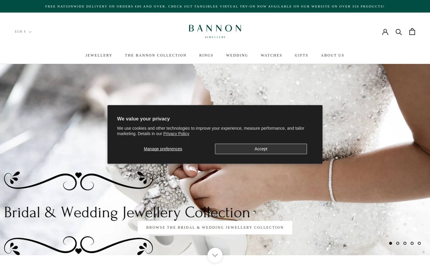 bannonjewellers.ie homepage screenshot