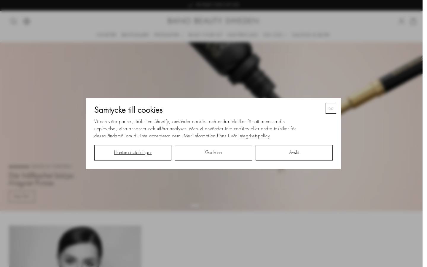 Bano Beauty Sweden homepage screenshot