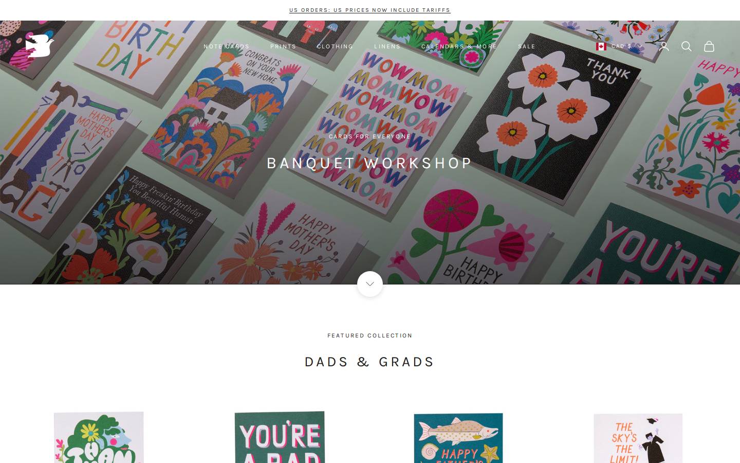 banquetworkshop.com homepage screenshot