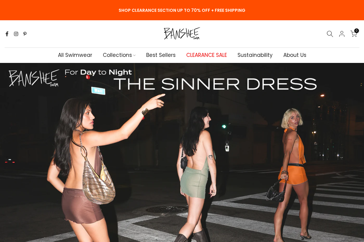 Banshee Swim homepage screenshot