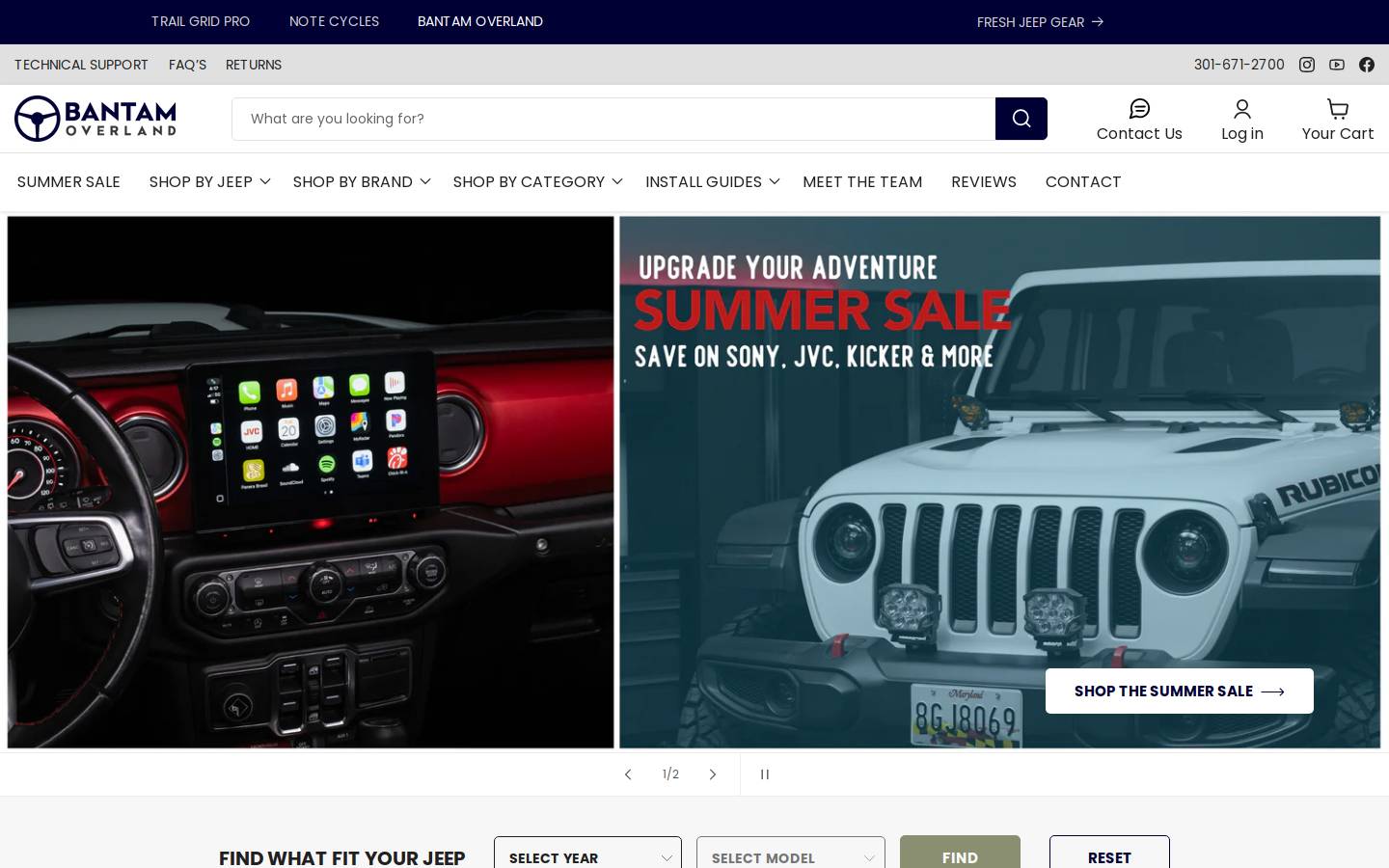bantamoverland.com homepage screenshot