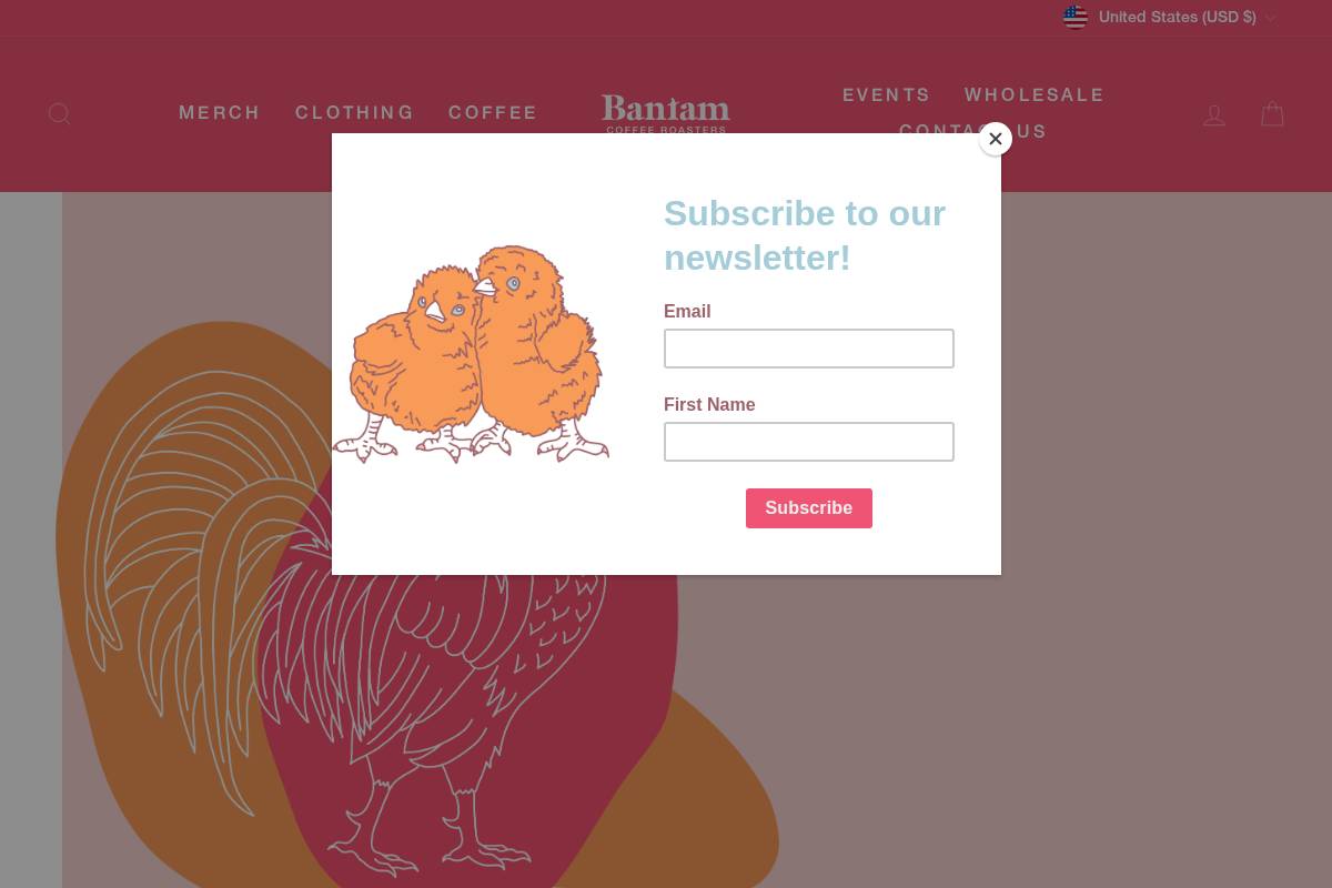 bantamroasters.com homepage screenshot