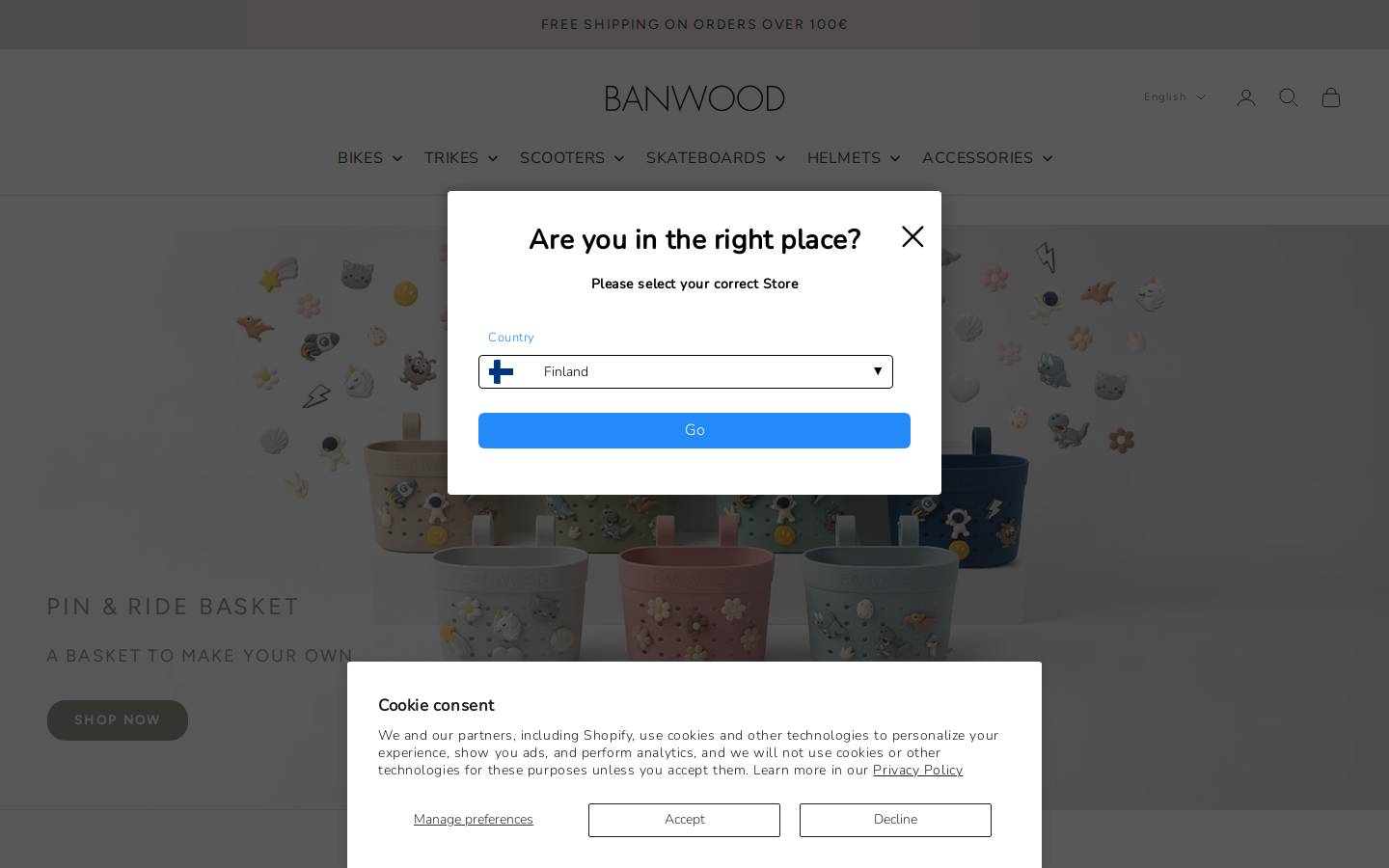 Banwood homepage screenshot