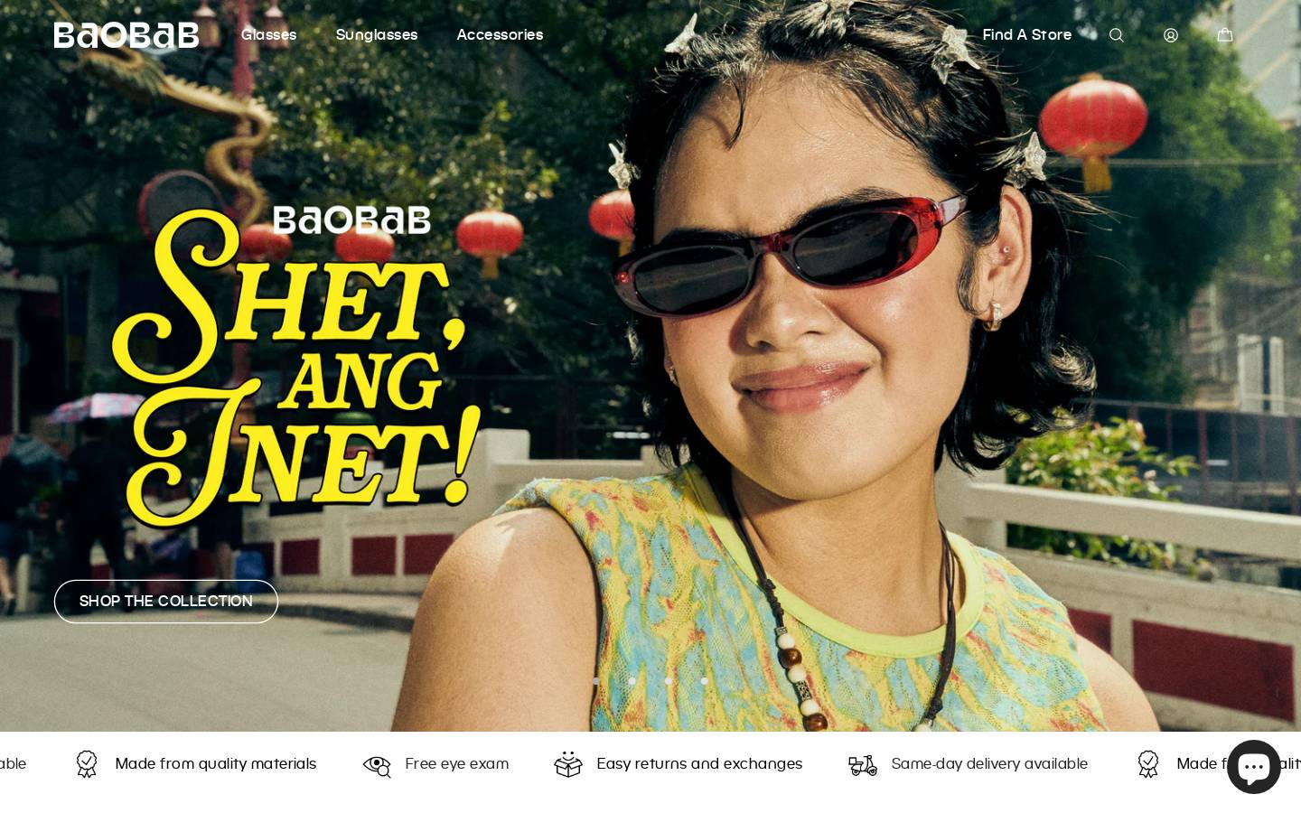 baobabeyewear.com homepage screenshot