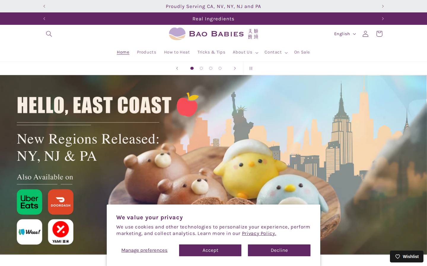 baobabies.com homepage screenshot