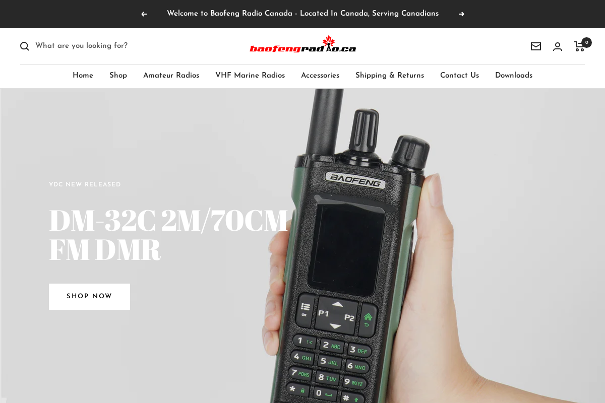 Baofengradio homepage screenshot