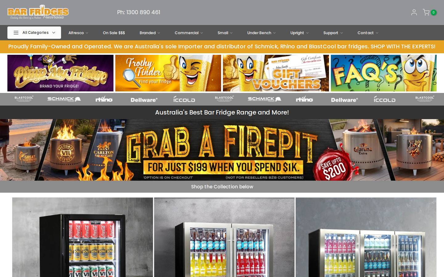 bar-fridges-australia.com.au homepage screenshot
