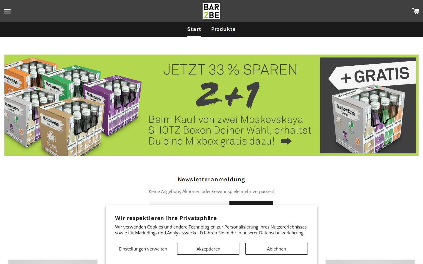 bar2be.com homepage screenshot