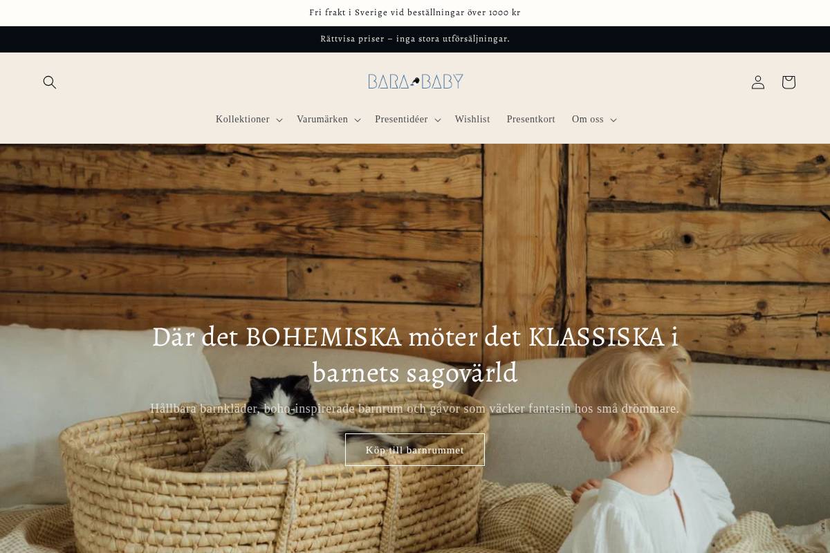 Barababy homepage screenshot