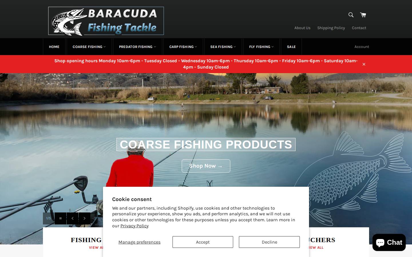 baracudafishingtackle.ie homepage screenshot
