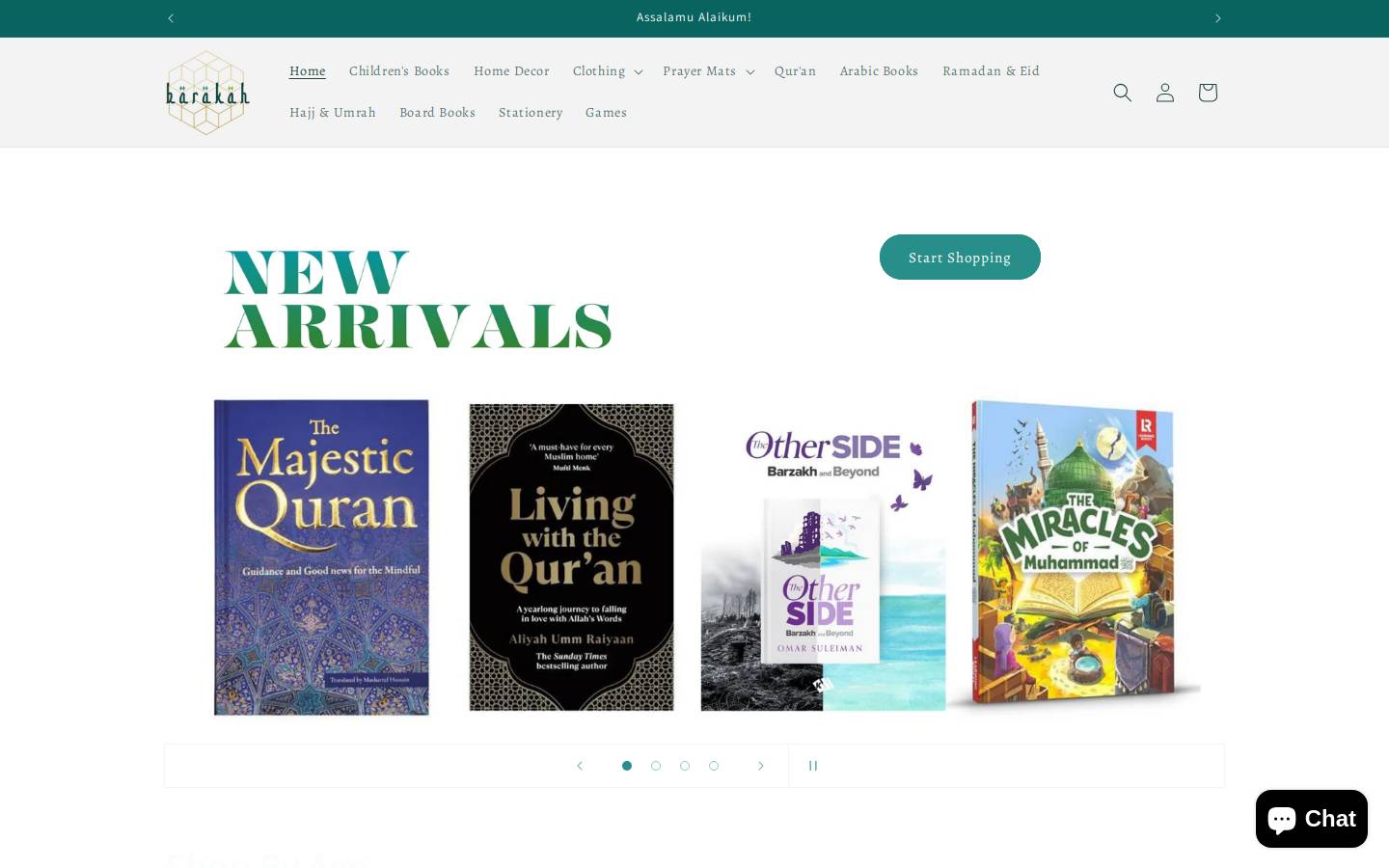 barakahislamicstore.com homepage screenshot
