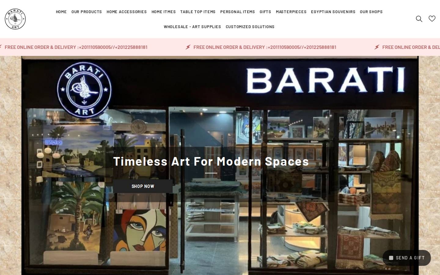 baratiart.com homepage screenshot