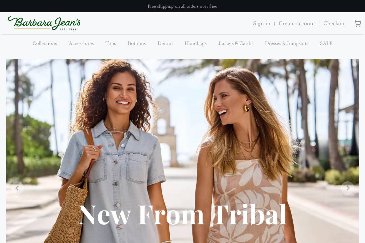 barbarajeansfashions.com homepage screenshot