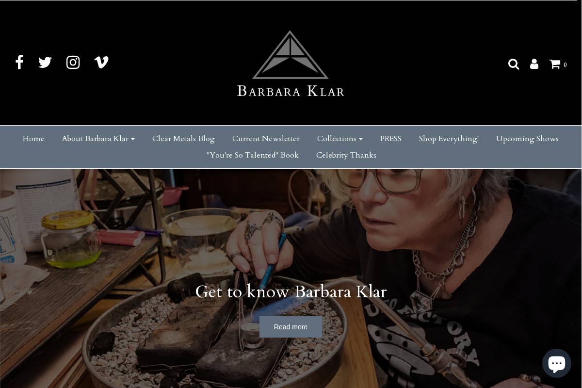 barbaraklar.com homepage screenshot