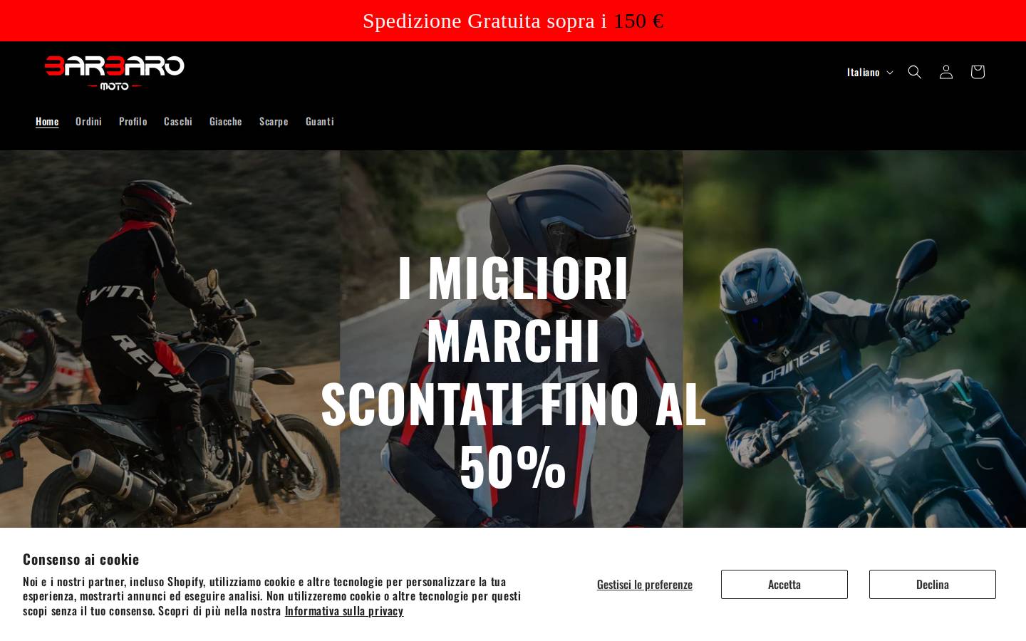 barbaromoto.com homepage screenshot