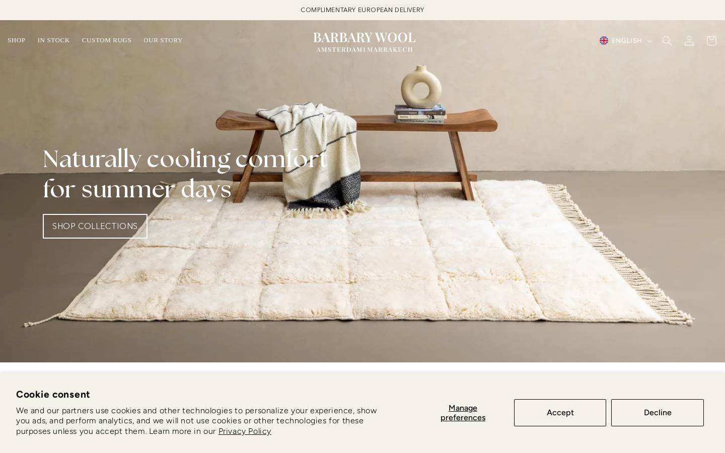 Barbary Wool homepage screenshot