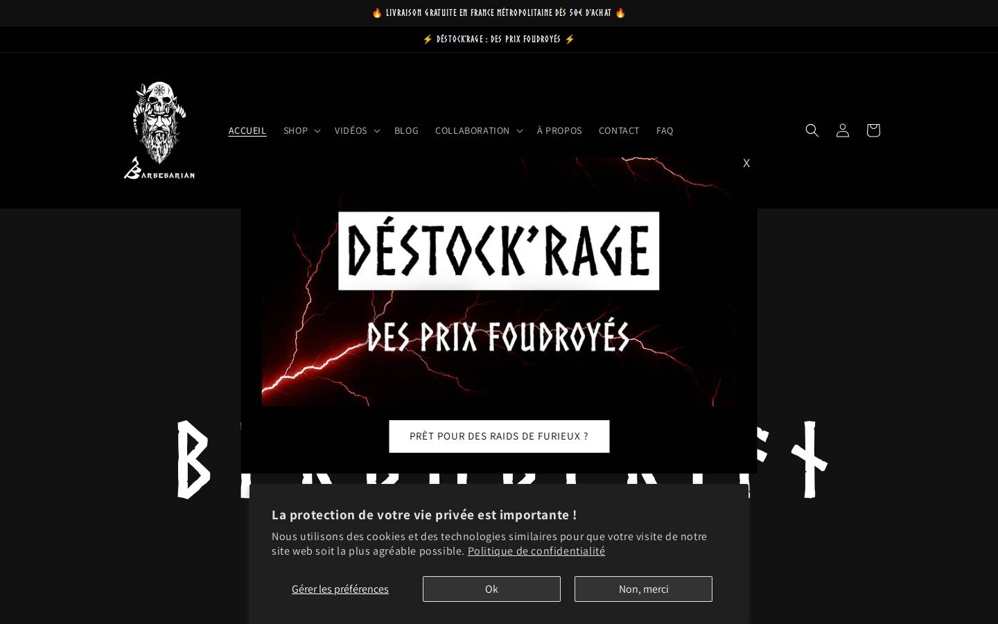 BARBEBARIAN homepage screenshot