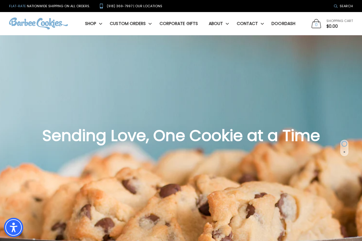 Barbee Cookies homepage screenshot