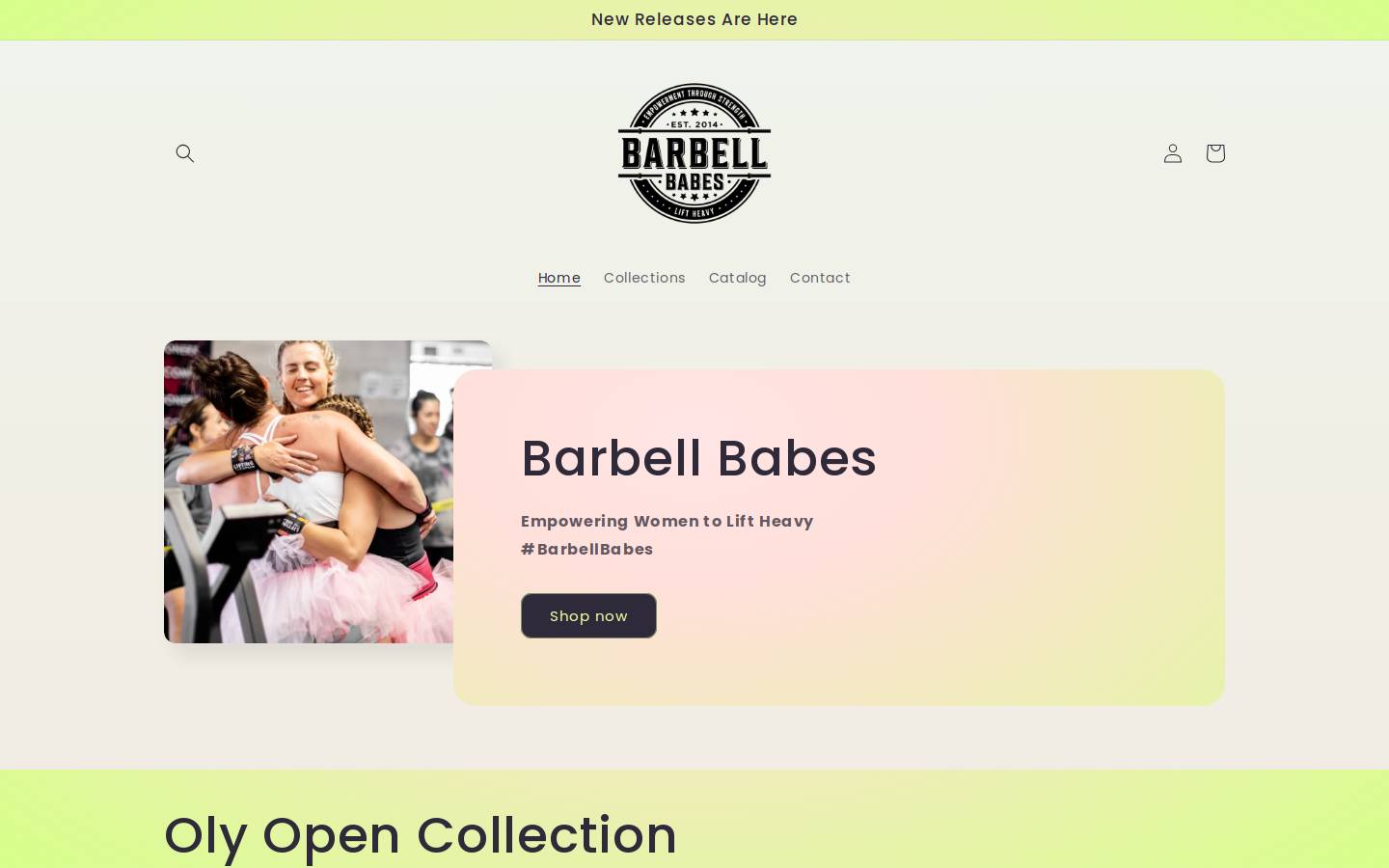 barbellbabesclothingcompany.com homepage screenshot