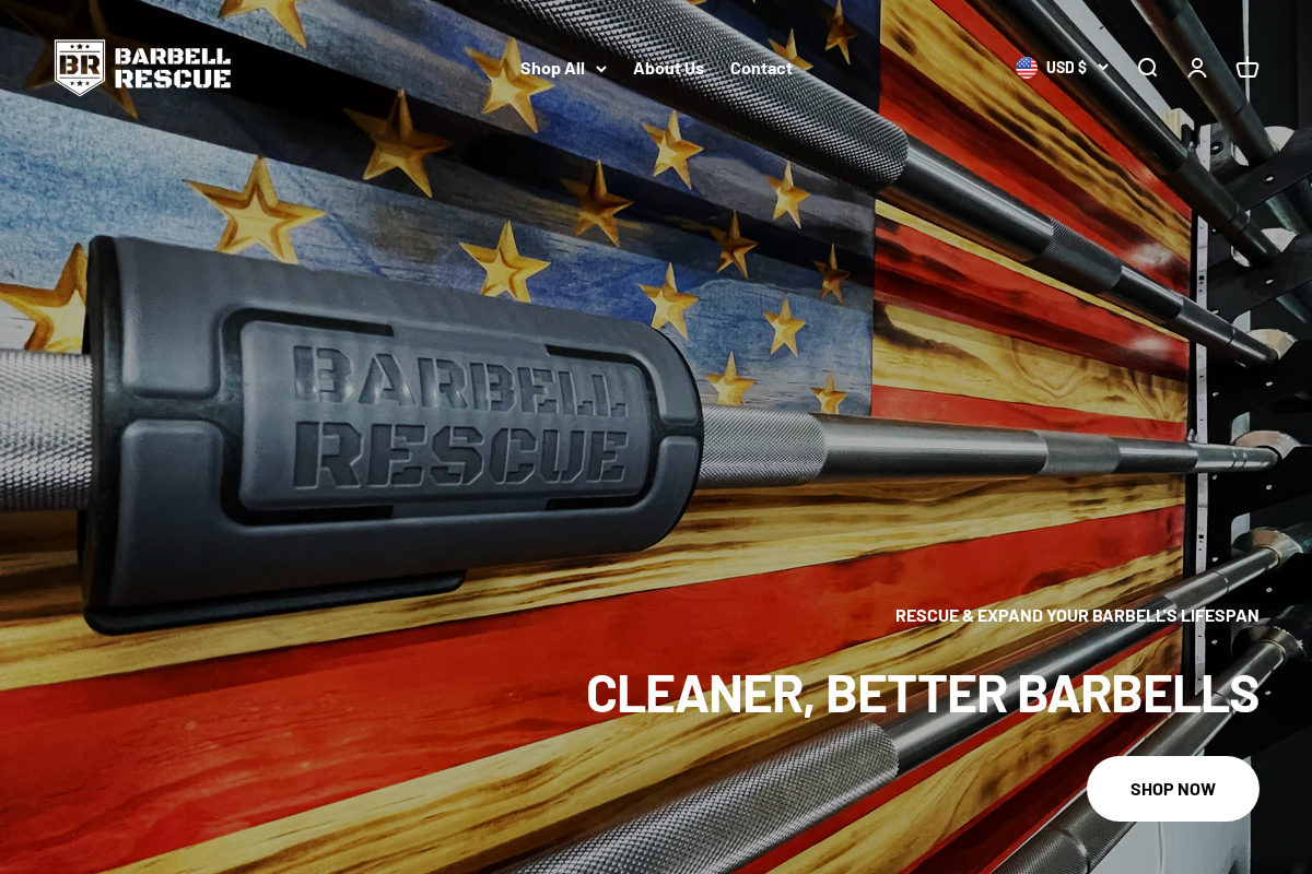 Barbell Rescue homepage screenshot