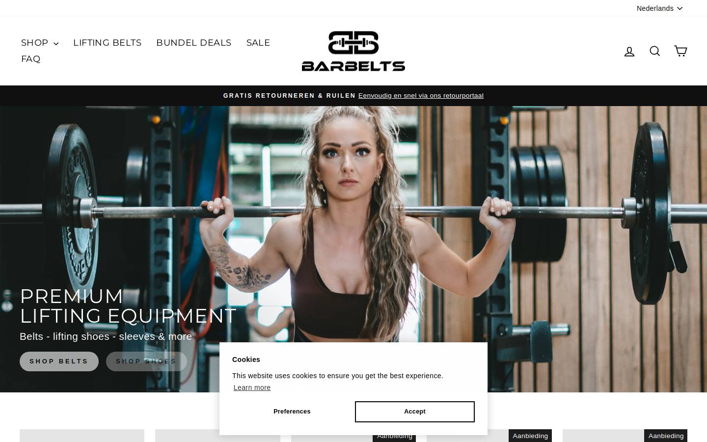 Barbelts homepage screenshot
