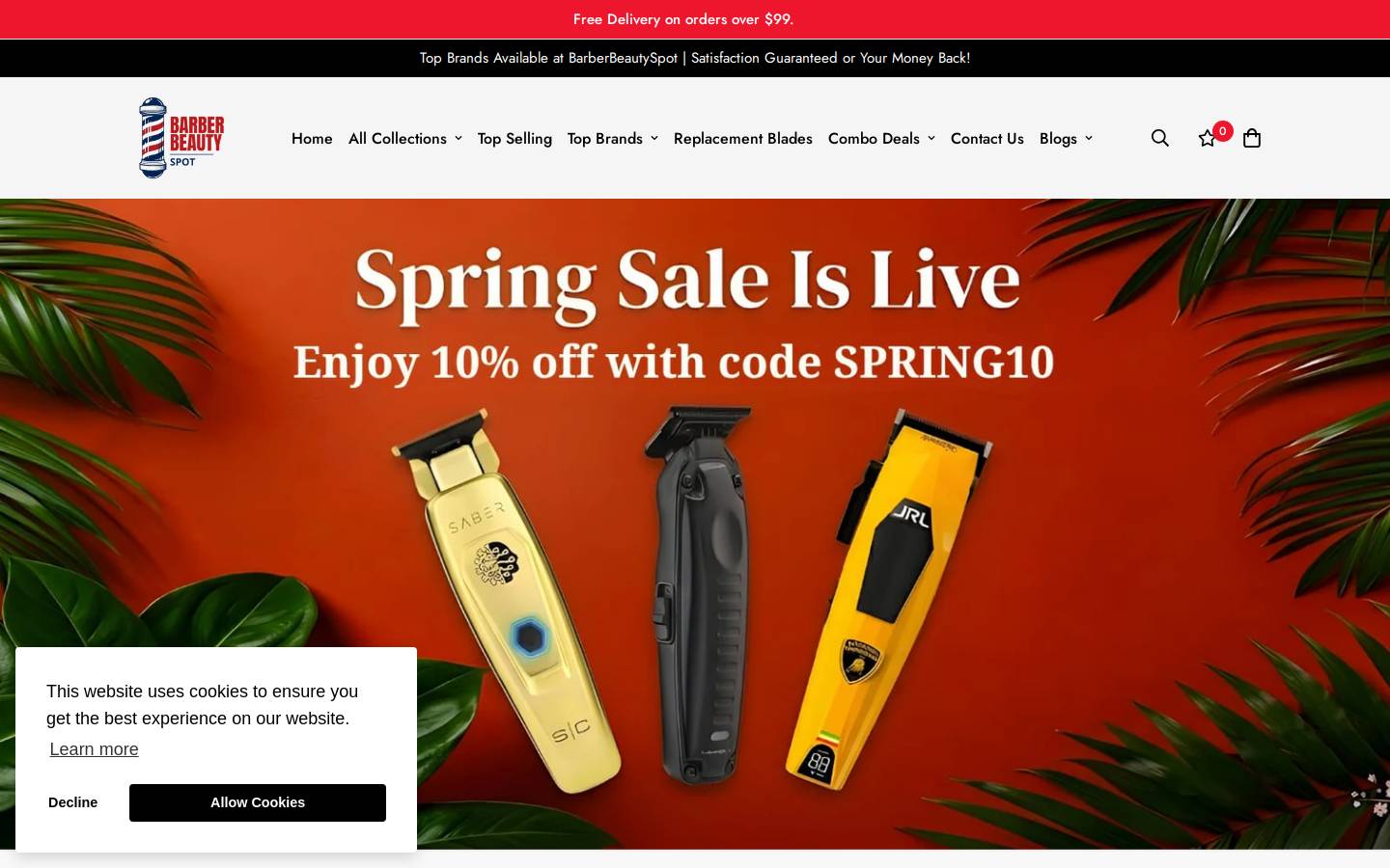 barberbeautyspot.com homepage screenshot