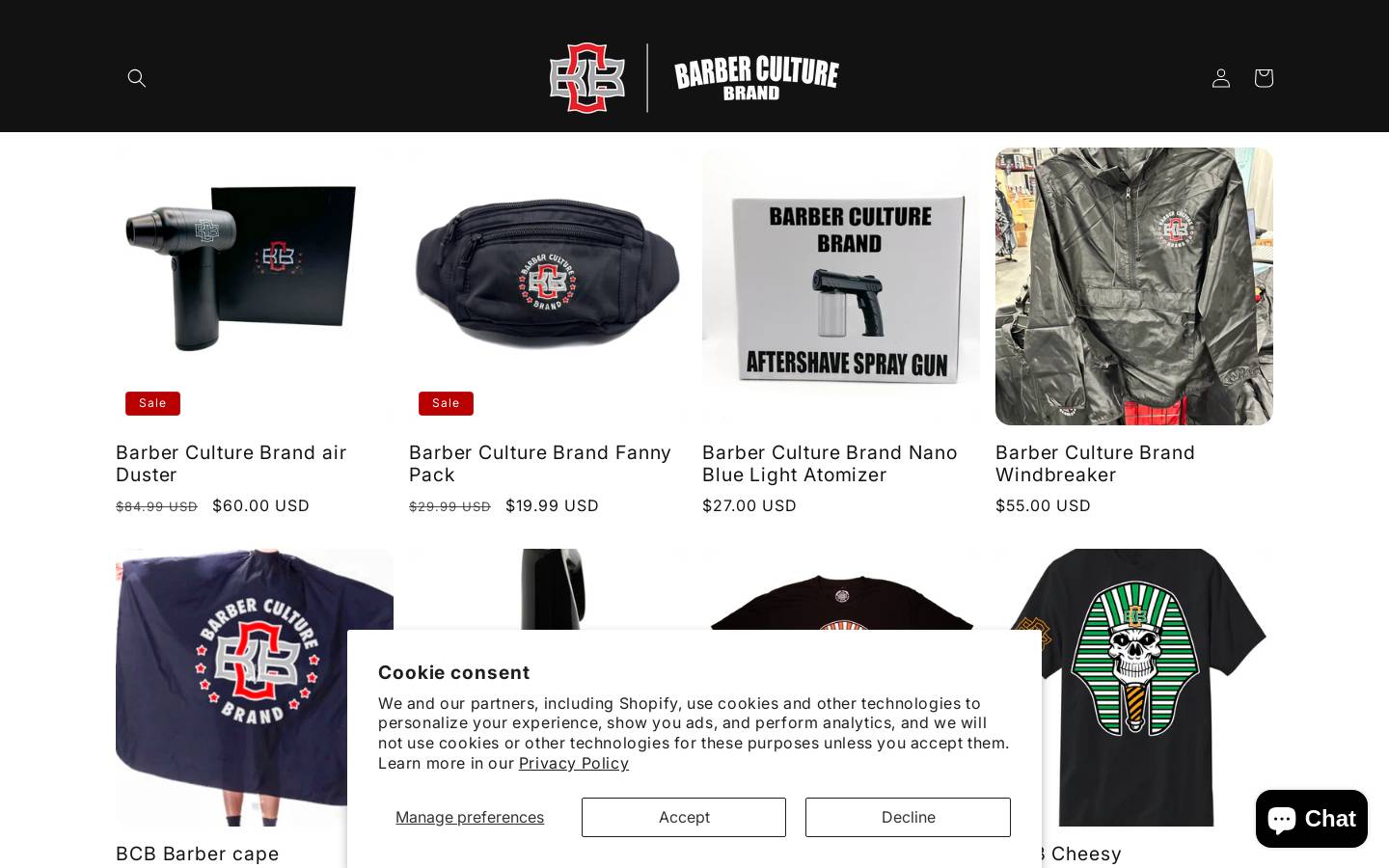 barberculturebrand.com homepage screenshot