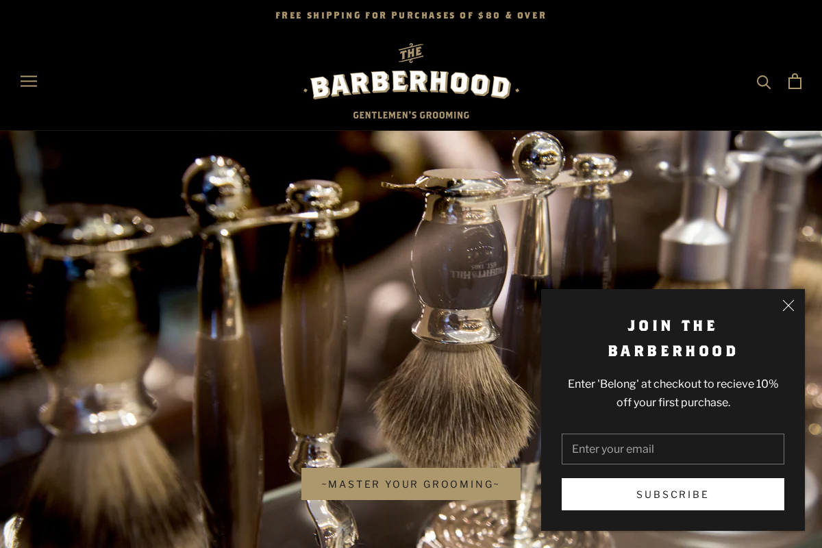 THE BARBERHOOD homepage screenshot