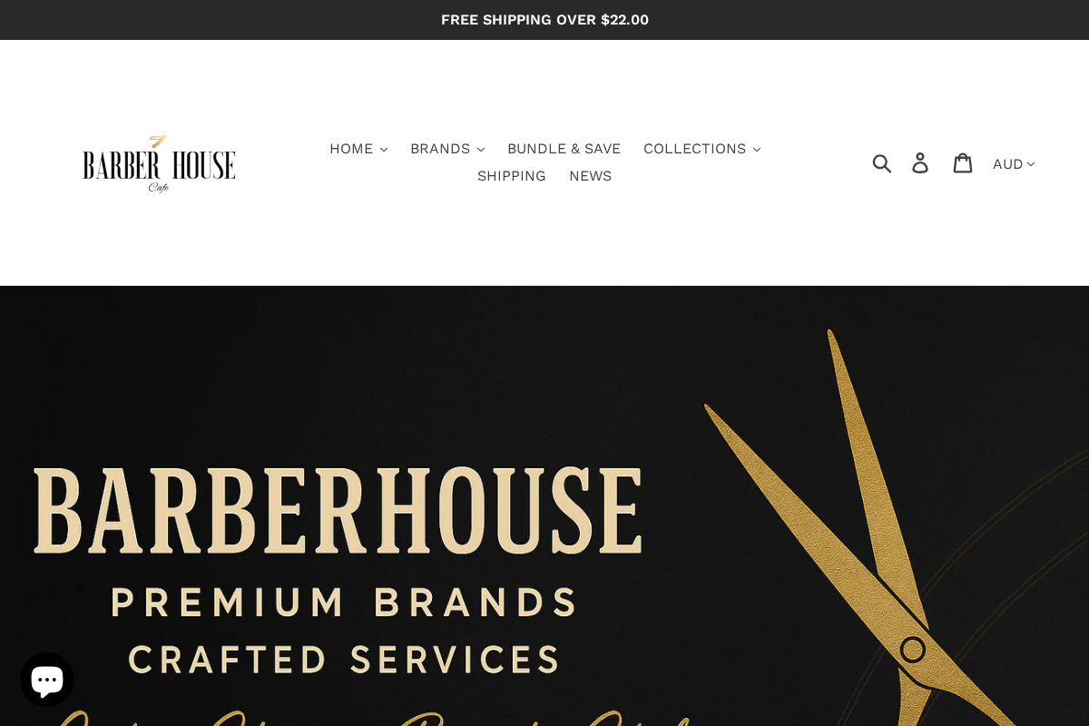 Barber House homepage screenshot