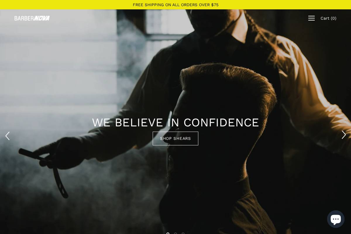 barbernova.com homepage screenshot