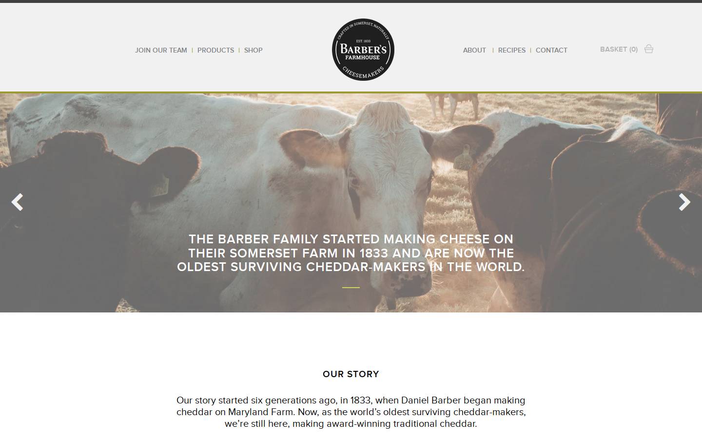 barbers1833.co.uk homepage screenshot