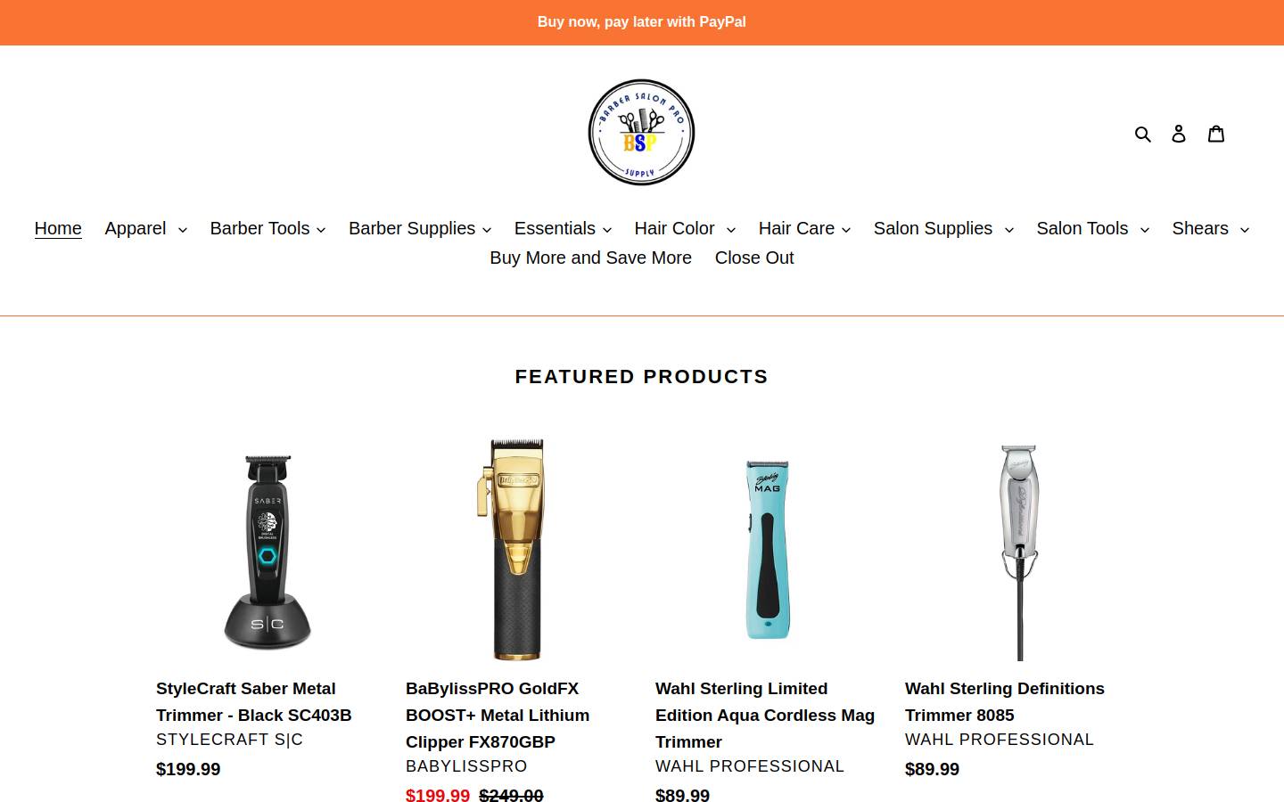 barbersalonpro.com homepage screenshot