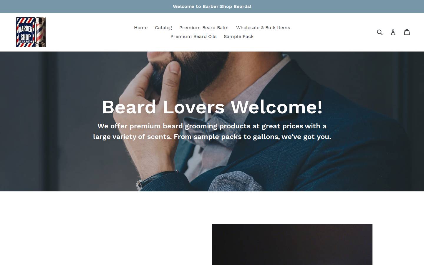 barbershopbeards.com homepage screenshot