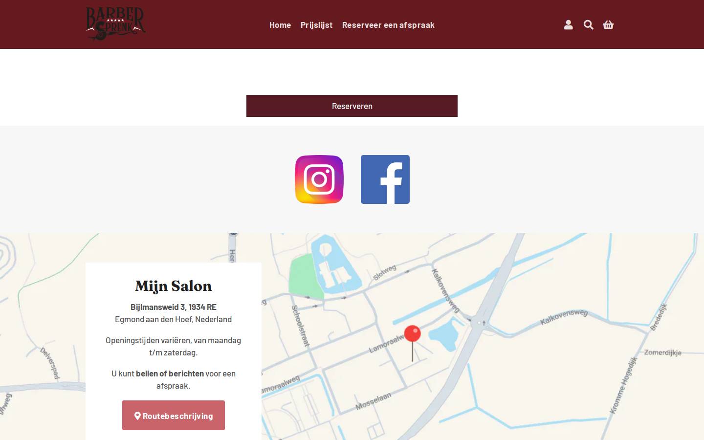 barbersprenk.com homepage screenshot