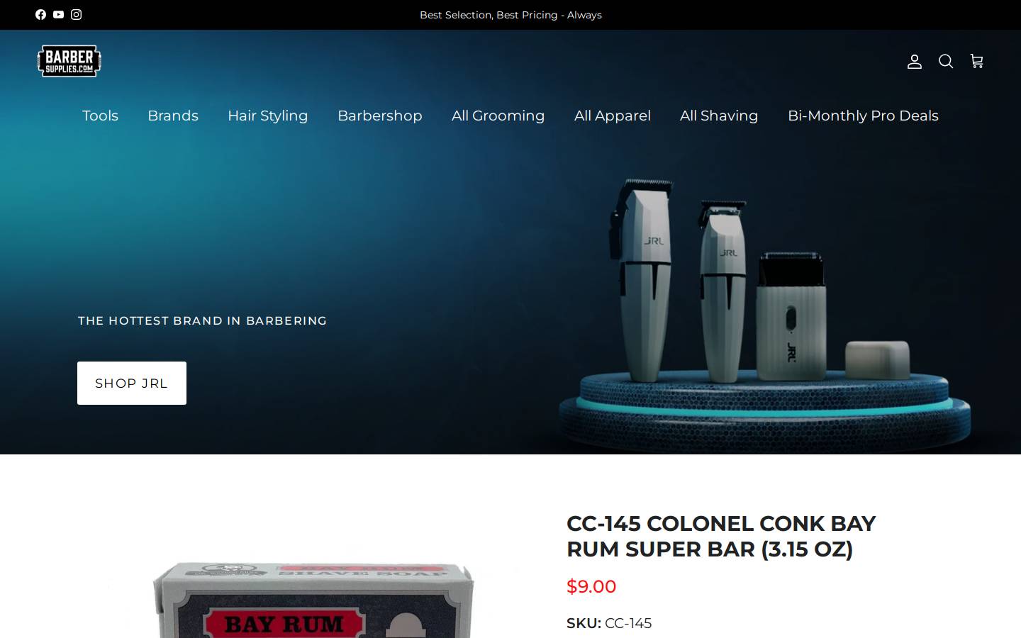 barbersupplies.com homepage screenshot