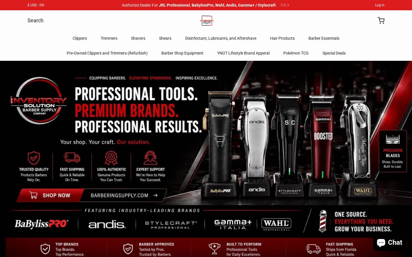 barbersupplycompany.com homepage screenshot