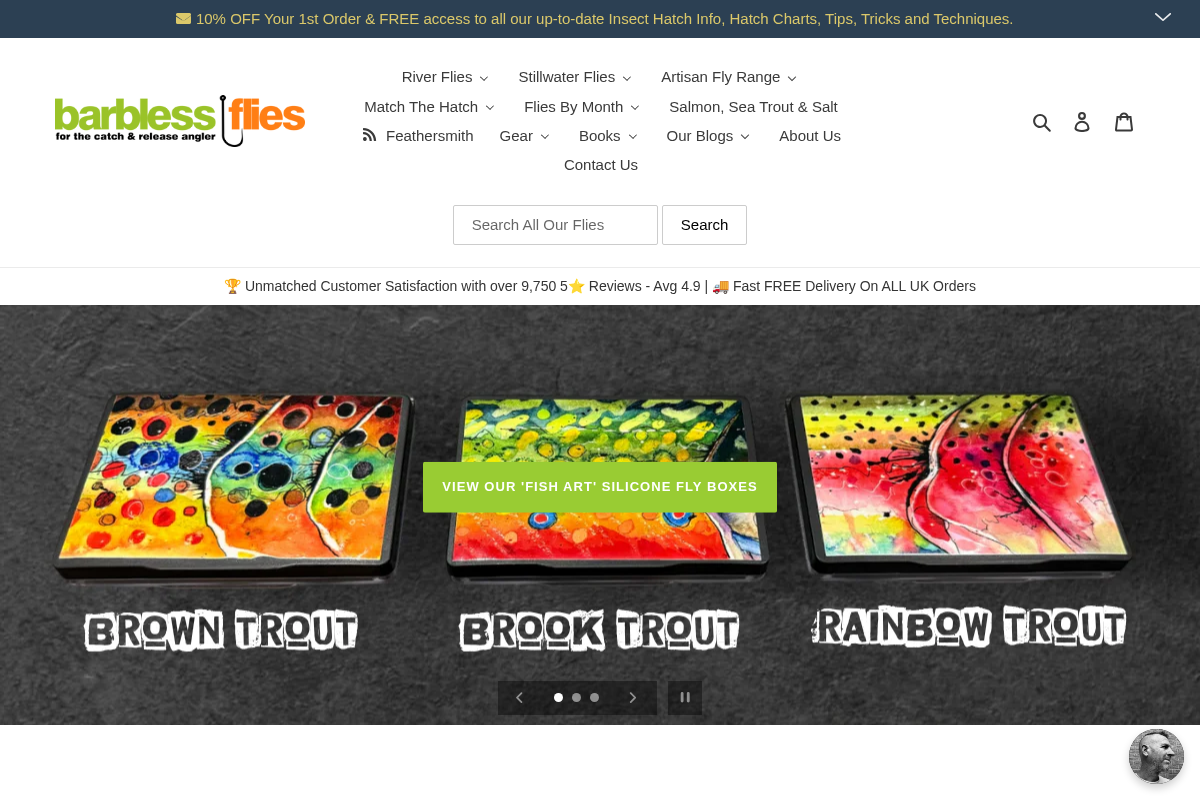 barbless-flies.co.uk homepage screenshot