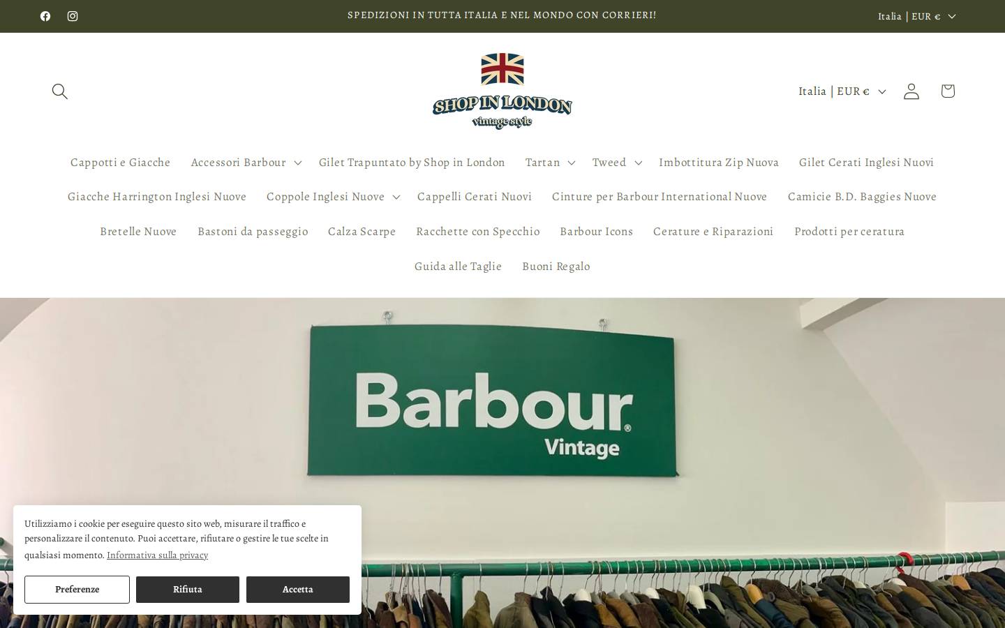 barbourvintage.it homepage screenshot
