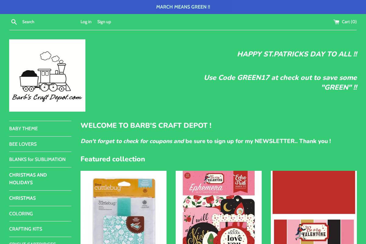 barbscraftdepot.com homepage screenshot