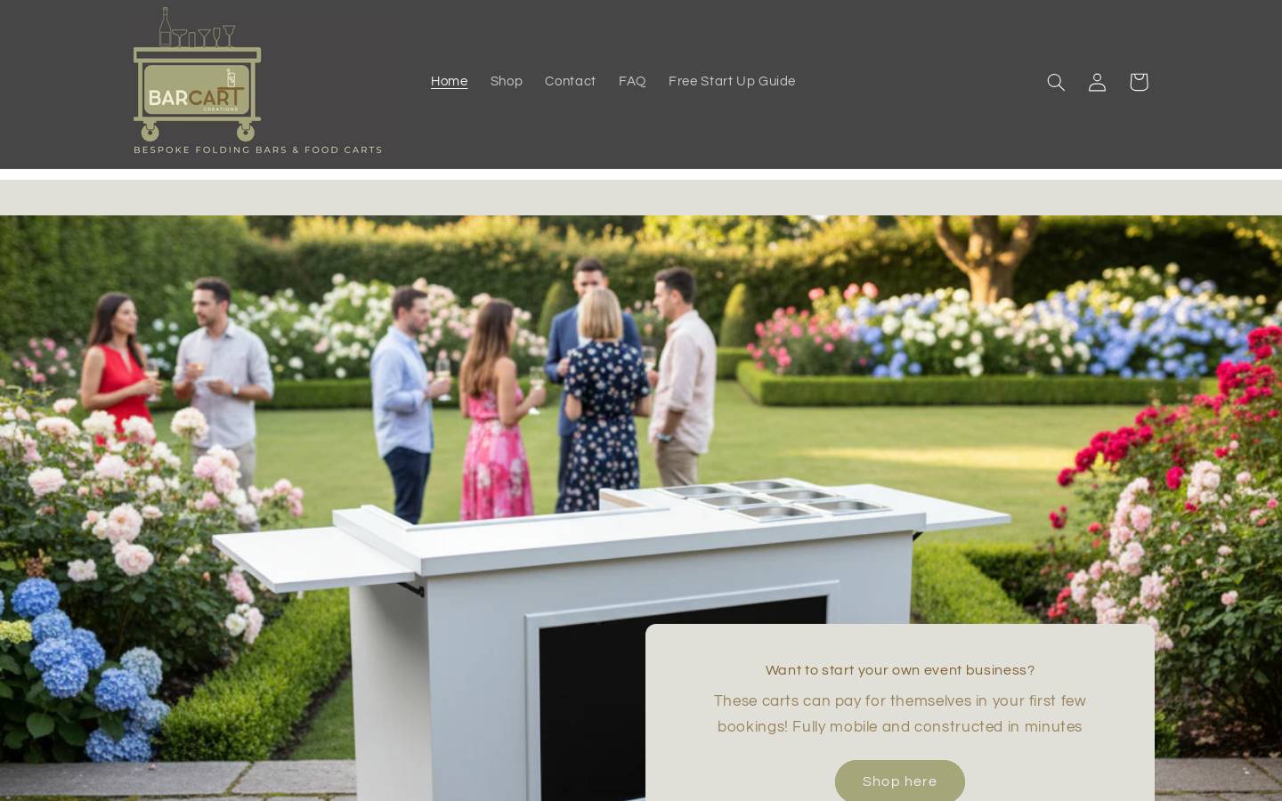 barcartcreations.com homepage screenshot