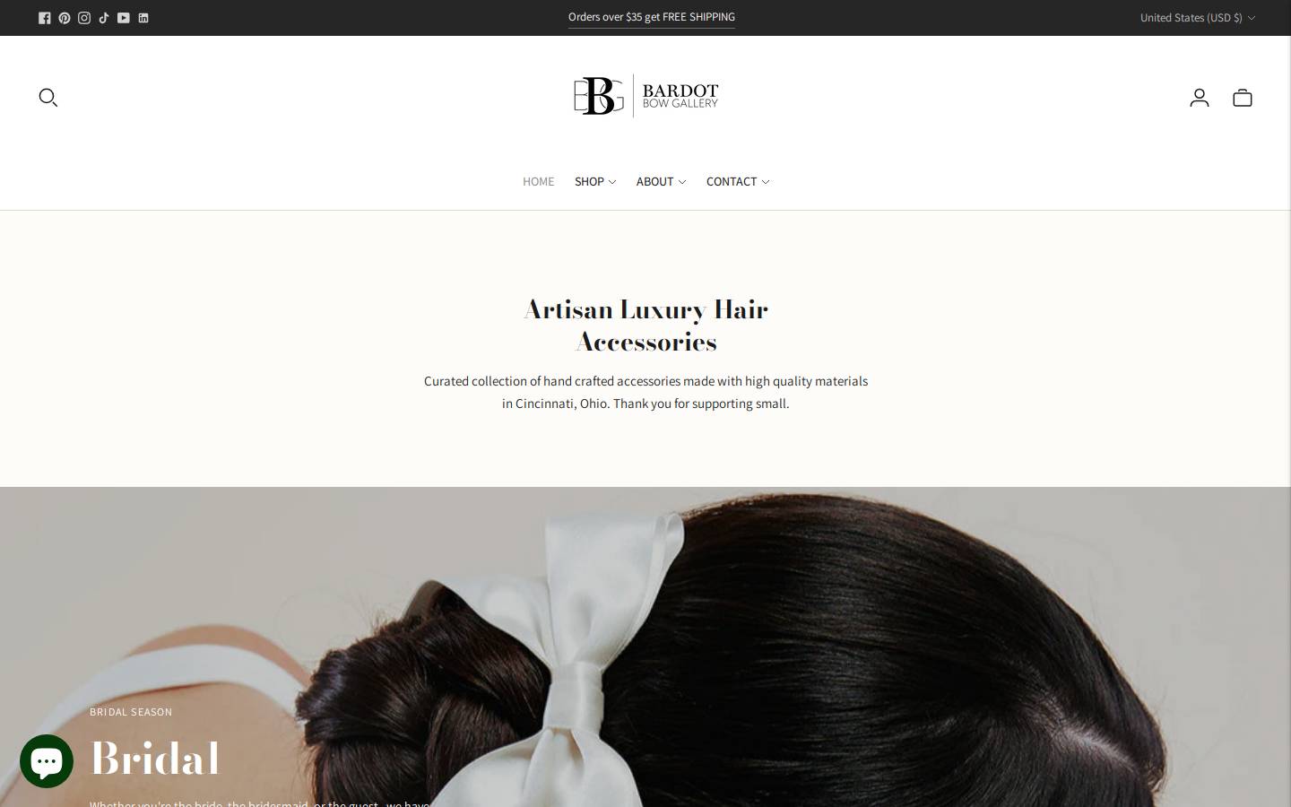 bardotbowgallery.com homepage screenshot