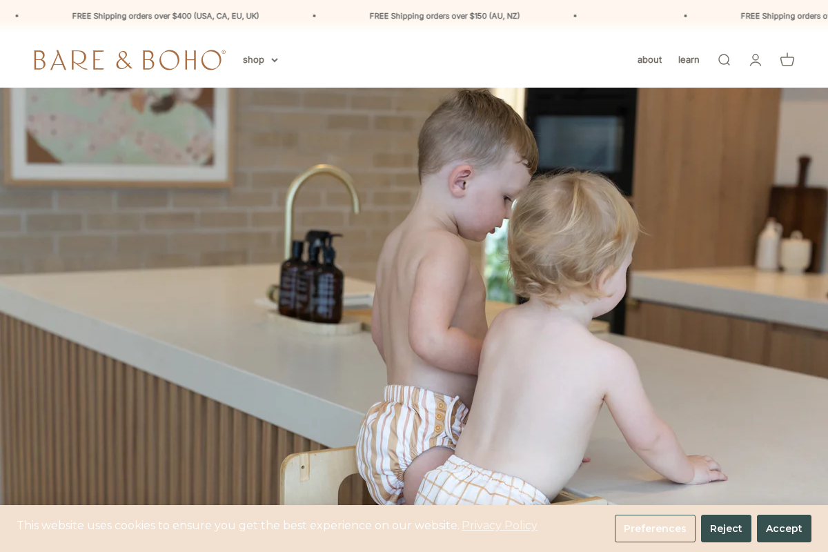 Bare and Boho homepage screenshot