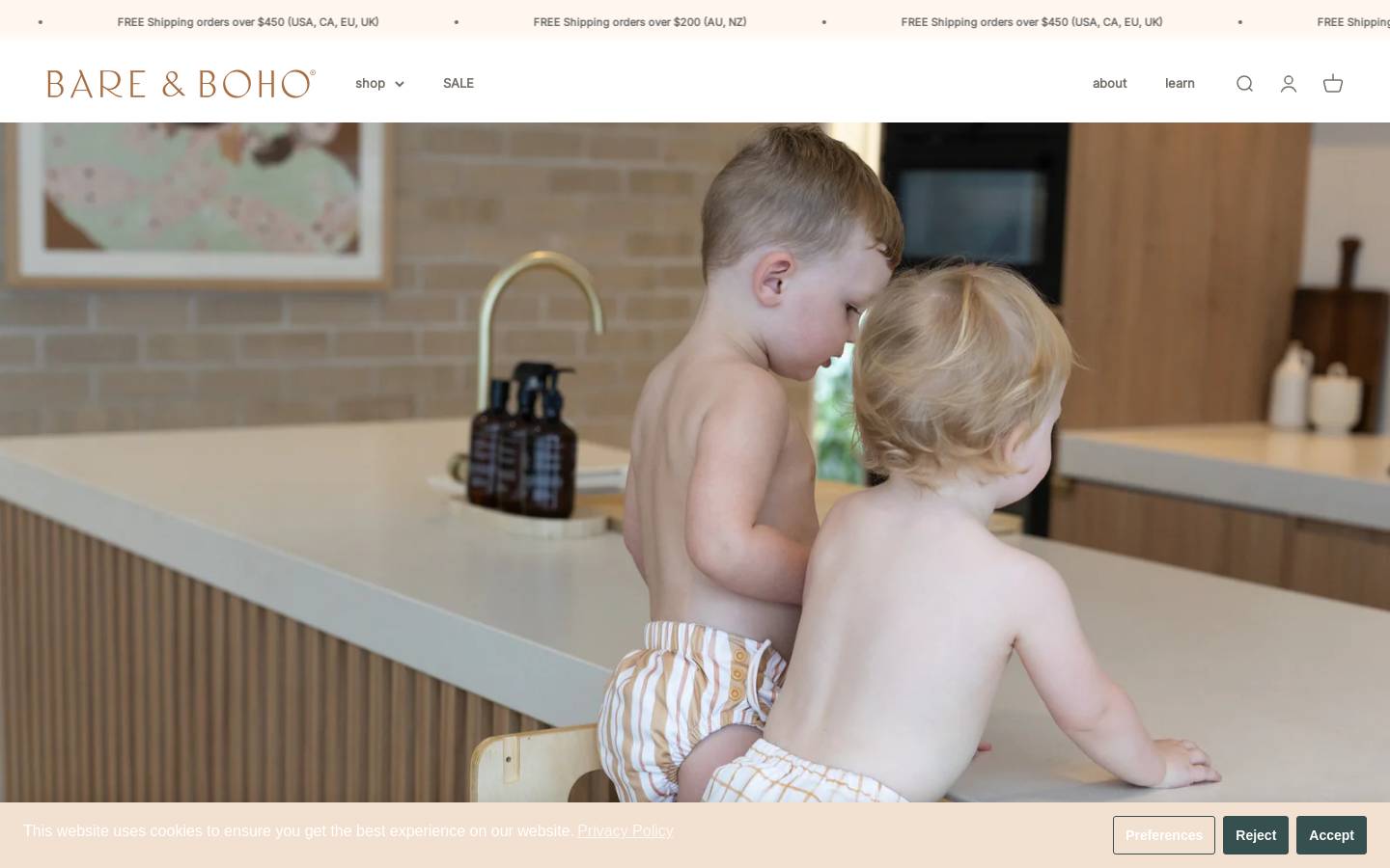 bareandboho.net.au homepage screenshot